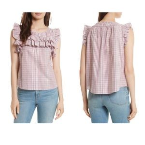 Rebecca Taylor | Ruffled Peasant Plaid Blouse